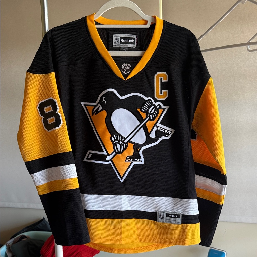 Reebok Pittsburgh Penguins Captain Jersey - Black & Gold Crosby